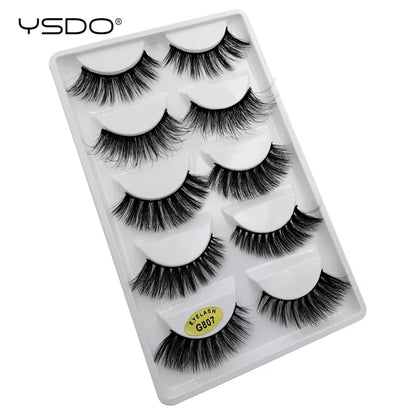 5 Pairs Eyelashes 3D Mink Lashes Eyelash Extension Natural False Eyelashes Volume Lashes Maquillaje Mink Eyelashes Makeup Cilios