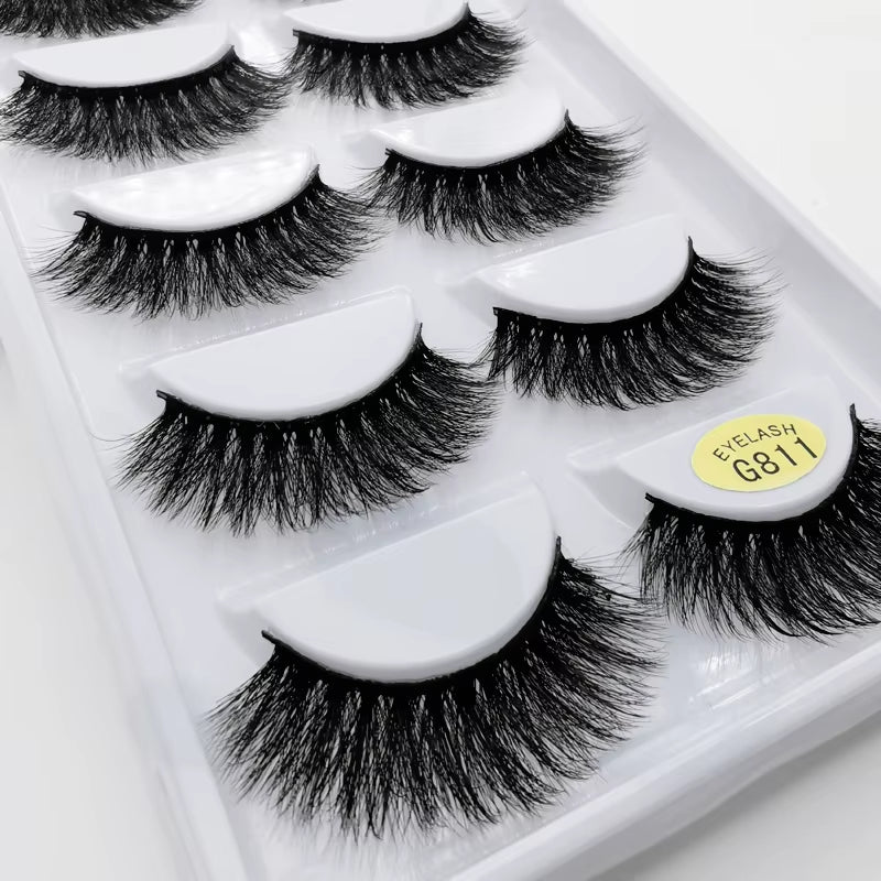 5 Pairs Eyelashes 3D Mink Lashes Eyelash Extension Natural False Eyelashes Volume Lashes Maquillaje Mink Eyelashes Makeup Cilios