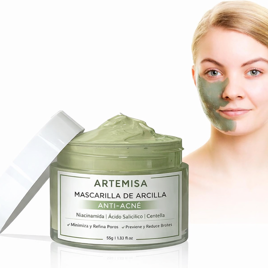 Mascarilla de arcilla facial limpiadora e hidratante de té verde