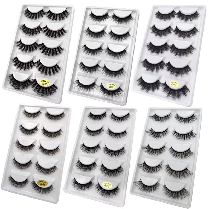 5 Pairs Eyelashes 3D Mink Lashes Eyelash Extension Natural False Eyelashes Volume Lashes Maquillaje Mink Eyelashes Makeup Cilios