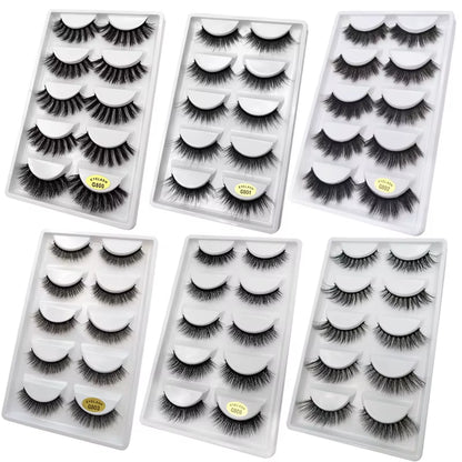 5 Pairs Eyelashes 3D Mink Lashes Eyelash Extension Natural False Eyelashes Volume Lashes Maquillaje Mink Eyelashes Makeup Cilios