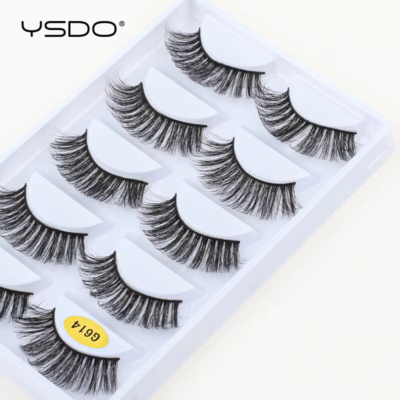 5 Pairs Eyelashes 3D Mink Lashes Eyelash Extension Natural False Eyelashes Volume Lashes Maquillaje Mink Eyelashes Makeup Cilios