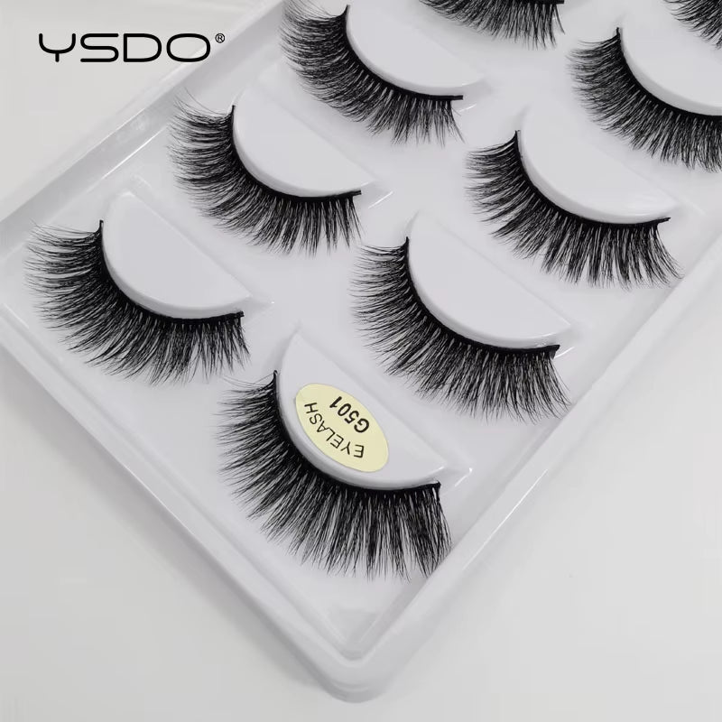 5 Pairs Eyelashes 3D Mink Lashes Eyelash Extension Natural False Eyelashes Volume Lashes Maquillaje Mink Eyelashes Makeup Cilios
