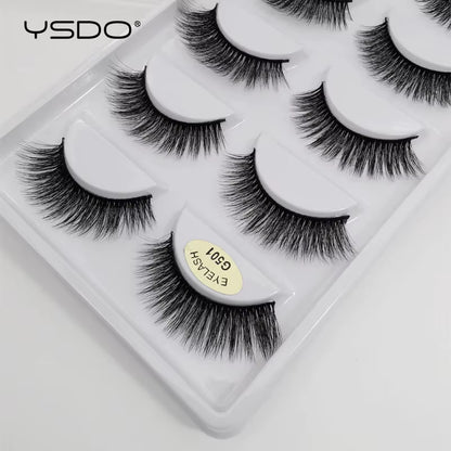 5 Pairs Eyelashes 3D Mink Lashes Eyelash Extension Natural False Eyelashes Volume Lashes Maquillaje Mink Eyelashes Makeup Cilios