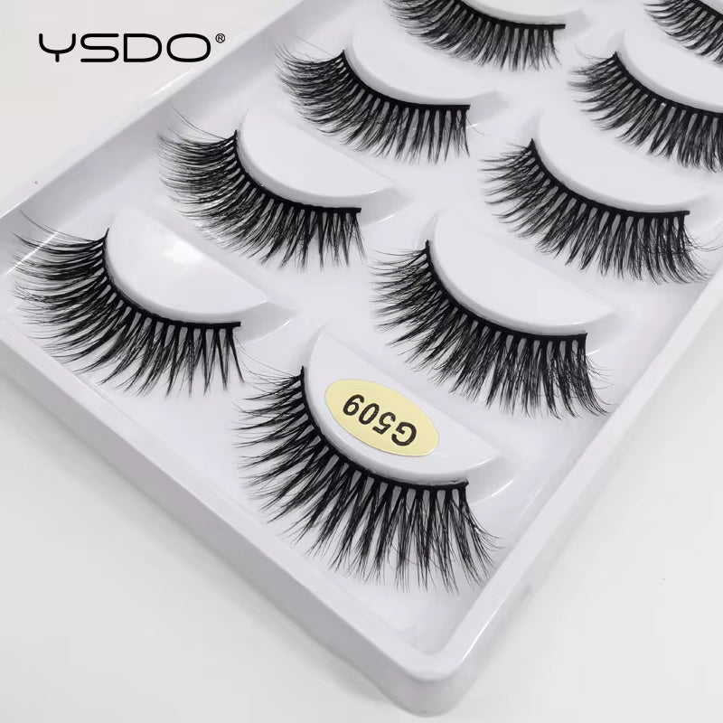 5 Pairs Eyelashes 3D Mink Lashes Eyelash Extension Natural False Eyelashes Volume Lashes Maquillaje Mink Eyelashes Makeup Cilios