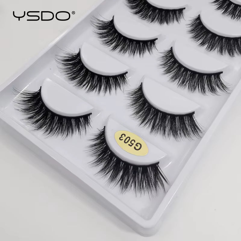 5 Pairs Eyelashes 3D Mink Lashes Eyelash Extension Natural False Eyelashes Volume Lashes Maquillaje Mink Eyelashes Makeup Cilios