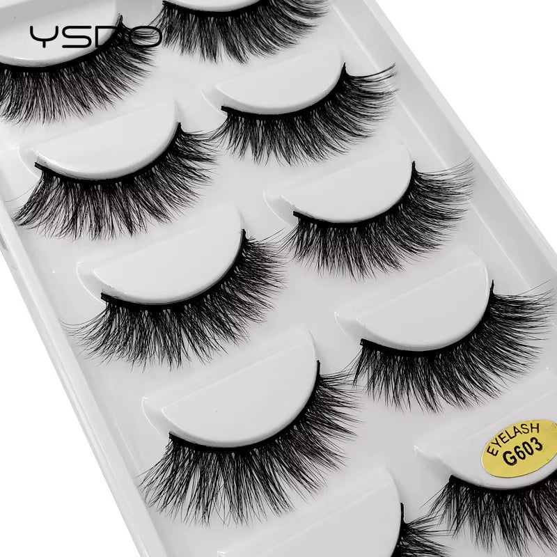 5 Pairs Eyelashes 3D Mink Lashes Eyelash Extension Natural False Eyelashes Volume Lashes Maquillaje Mink Eyelashes Makeup Cilios