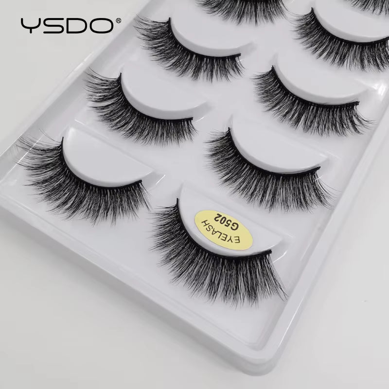 5 Pairs Eyelashes 3D Mink Lashes Eyelash Extension Natural False Eyelashes Volume Lashes Maquillaje Mink Eyelashes Makeup Cilios