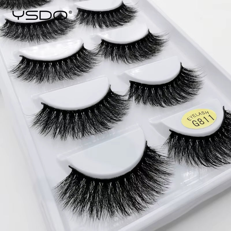 5 Pairs Eyelashes 3D Mink Lashes Eyelash Extension Natural False Eyelashes Volume Lashes Maquillaje Mink Eyelashes Makeup Cilios