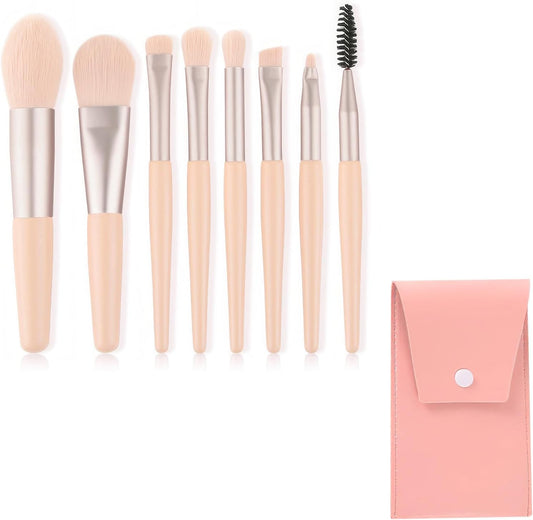8 Piezas Brochas De Maquillaje, Pinceles Maquillaje Set Brocha Colorete Brocha Base Maquillaje Makeup Brushes Profesional Limpia Brochas Maquillaje Cómodo Y Duradero