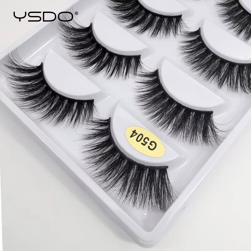 5 Pairs Eyelashes 3D Mink Lashes Eyelash Extension Natural False Eyelashes Volume Lashes Maquillaje Mink Eyelashes Makeup Cilios