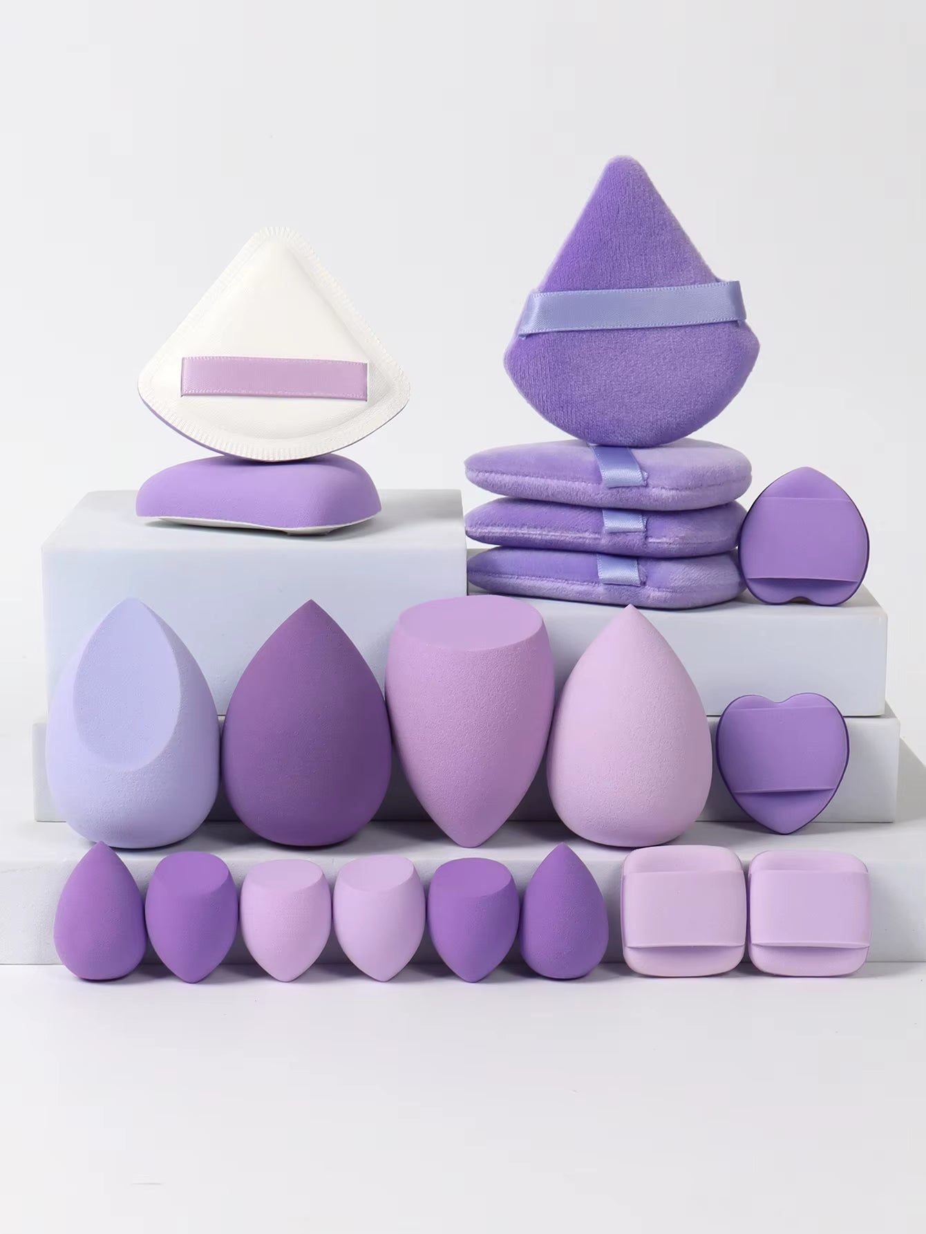 20 Pcs Pink Makeup Sponge and Makeup Puff Set Suitable for Face Cream and Powder Concealer Powder Makeup Machine