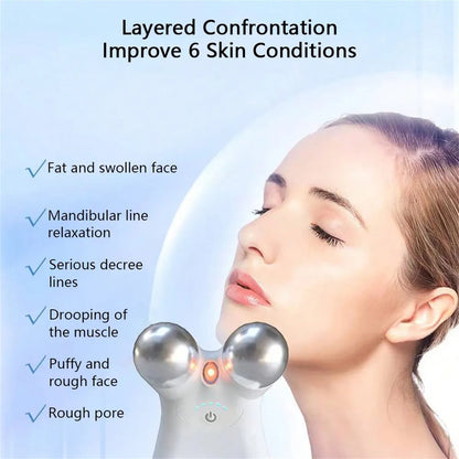 Microcurrent EMS facial massager beauty device for firming and lifting the skin