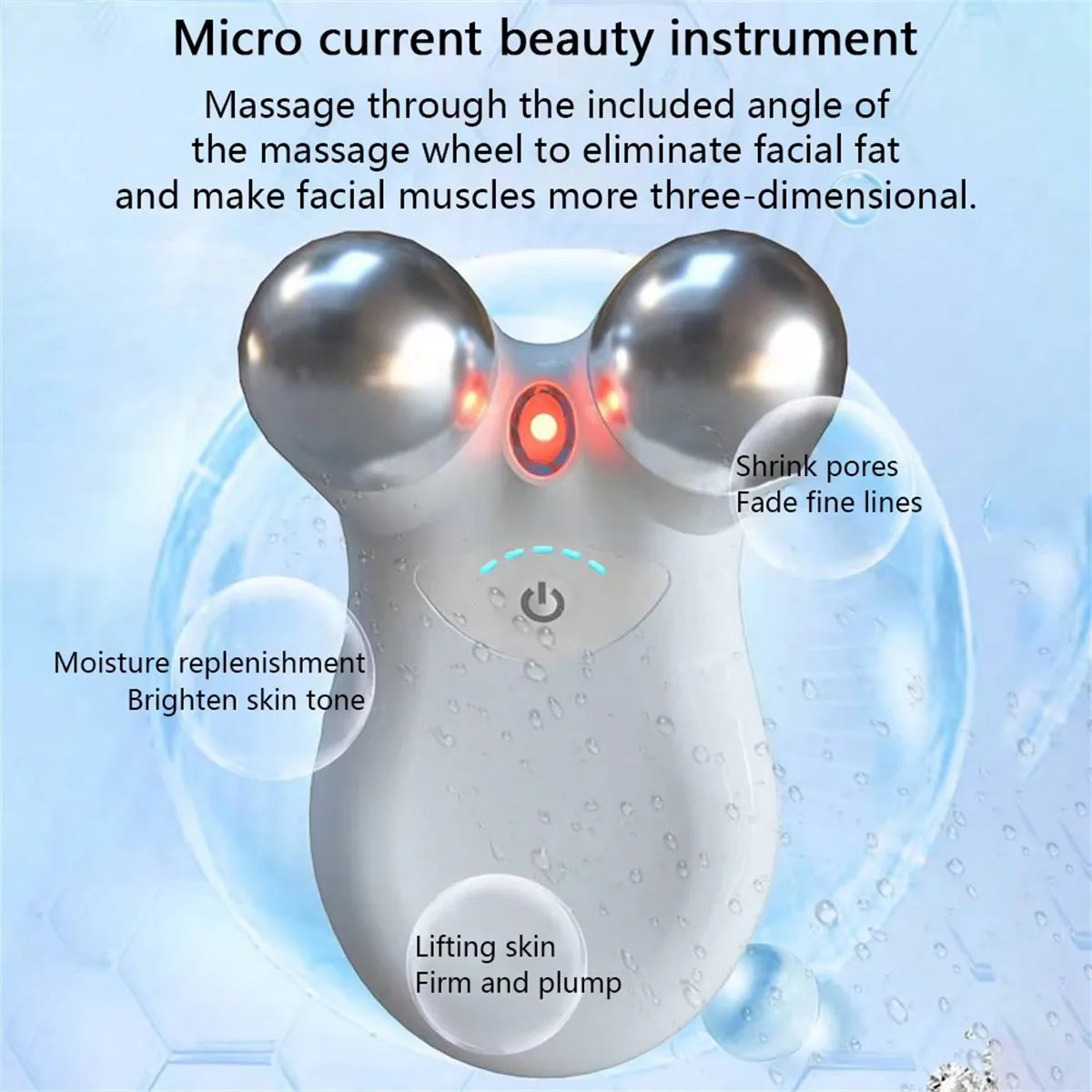 Microcurrent EMS facial massager beauty device for firming and lifting the skin