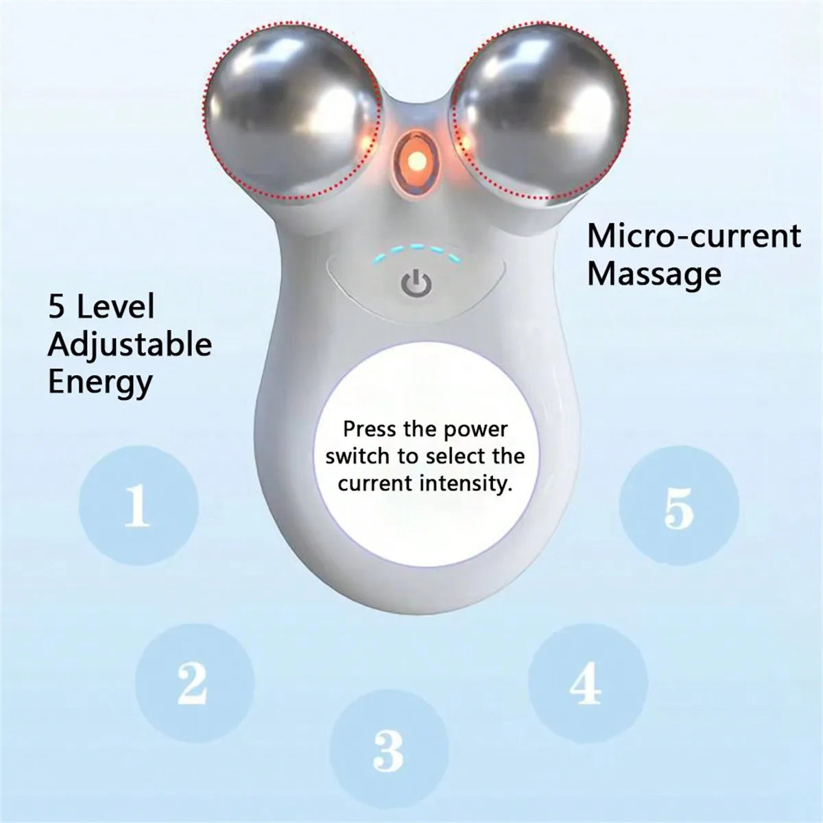 Microcurrent EMS facial massager beauty device for firming and lifting the skin