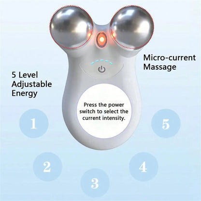 Microcurrent EMS facial massager beauty device for firming and lifting the skin